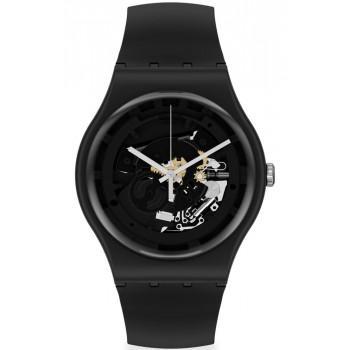 SWATCH Spot Time - SO32B108, Black case with Black Rubber Strap