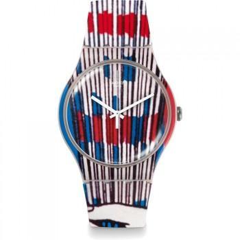 SWATCH  Stick It - SUOM101  Multicolor  case with Multicolor Rubber Strap