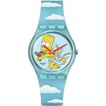 SWATCH The Simpsons Angel Bart - SO28Z115,  Light Blue case with Light Blue Rubber Strap