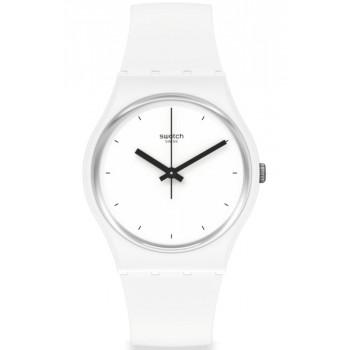 SWATCH Think Time - SO31W100,  White case with White Rubber Strap