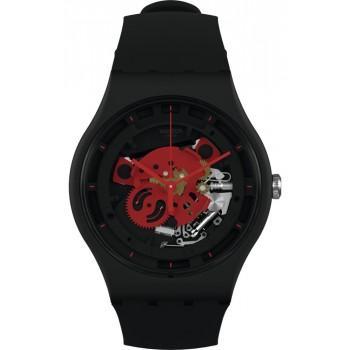 SWATCH Time To Red Big - SO32B110, Black case with Black Rubber Strap