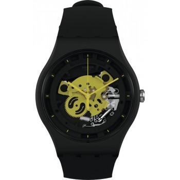 SWATCH Time To Yellow Big - SO32B111, Black case with Black Rubber Strap