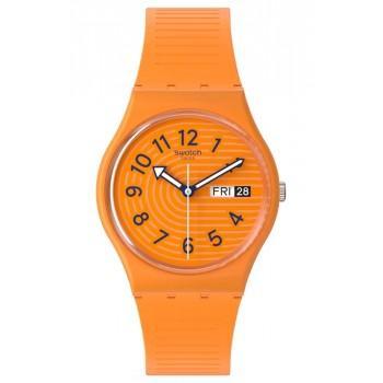 SWATCH Trendy Lines In Sienna - SO28O703,  Orange case with Blue Rubber Strap