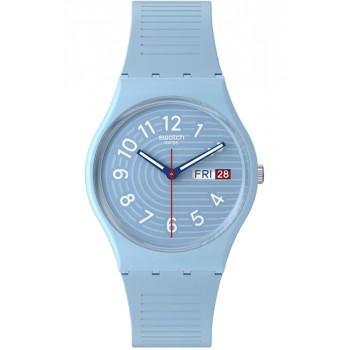 SWATCH Trendy Lines In The Sky - SO28S704,  Light Blue case with Light Blue Rubber Strap