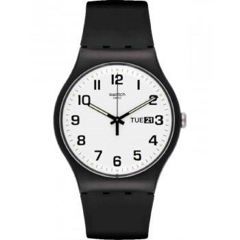 SWATCH Twice Again - SO29B703,  Black case with Black Rubber Strap