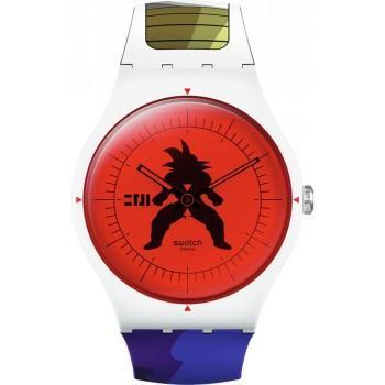 SWATCH Vegeta X Swatch Dragonball Z - SUOZ348 , White case with Multicolor Rubber Strap