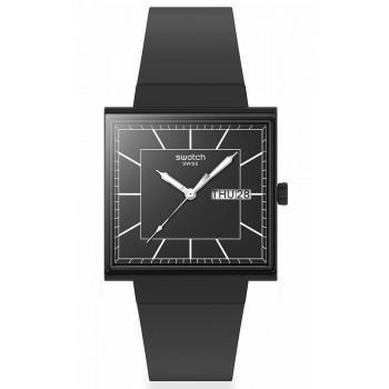 SWATCH What If...BlackAgain? - SO34B701,  Black case with Black Rubber Strap