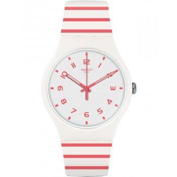 SWATCH Redure - SUOW150  White Case with Red & White Rubber Strap
