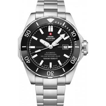 SWISS MILITARY by CHRONO Dive Automatic  Mens - SMA34092.01  Silver case with Stainless Steel Bracelet