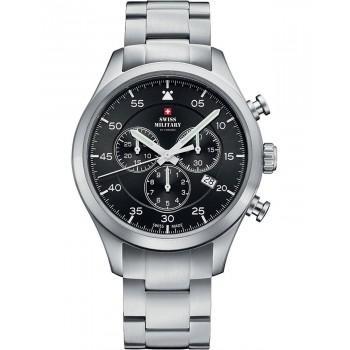 SWISS MILITARY by CHRONO Mens Chronograph - SM34076.01  Silver case with Stainless Steel Bracelet