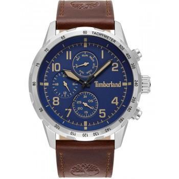 TIMBERLAND CAMPTON - TDWGF0055401,  Silver case with Brown Leather Strap
