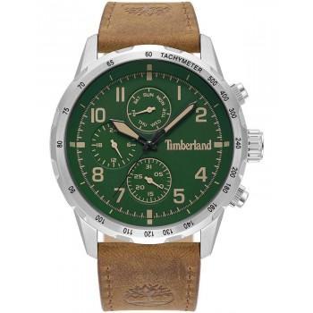 TIMBERLAND CAMPTON - TDWGF0055402,  Silver case with Brown Leather Strap