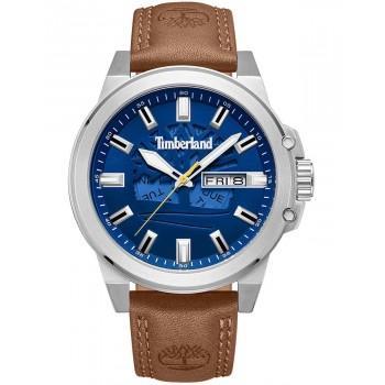 TIMBERLAND CANFIELD - TDWGB0040801,  Silver case with Brown Leather Strap