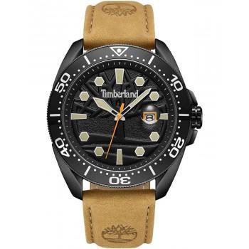 TIMBERLAND CARRIGAN  - TDWGB2230601,  Black case with Brown Leather strap