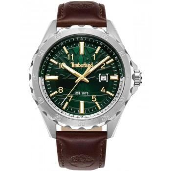 TIMBERLAND DAY POND - TDWGB0055801,  Silver case with Brown Leather Strap