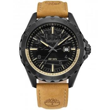 TIMBERLAND DAY POND - TDWGB0055803,  Black case with Brown Leather Strap