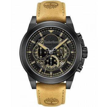 TIMBERLAND FAST STRIKE - TDWGB0056003,  Black case with Brown Leather Strap