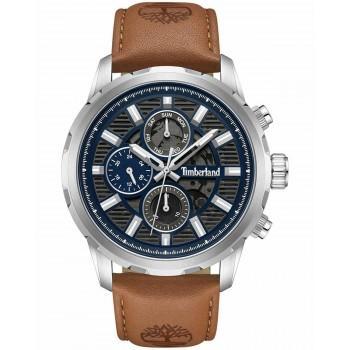 TIMBERLAND HAMPTON HARBOUR - TDWGF0056103,  Silver case with Brown Leather Strap
