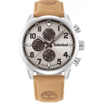 TIMBERLAND HENNIKER II - TDWGF0009503,  Silver case with Brown Leather Strap