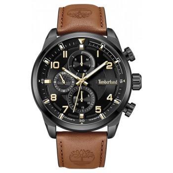 TIMBERLAND HENNIKER II - TDWGF2201102,  Black case with Brown Leather Strap