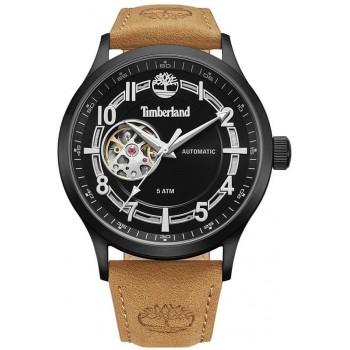 TIMBERLAND LANGERBUCK AUTOMATIC - TDWGE0041901,  Black case with Brown Leather Strap
