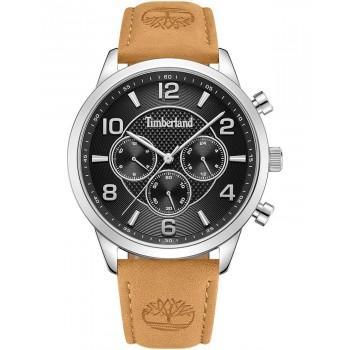 TIMBERLAND MANAGATE - TDWGF0042102,  Silver case with Brown Leather Strap