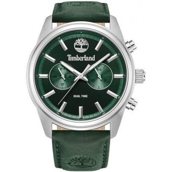 TIMBERLAND NORTHBRIDGE - TDWGF0041203,  Silver case with Green Leather Strap