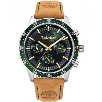 TIMBERLAND PARKMAN - TDWGF0029001,  Silver case with Brown Leather Strap
