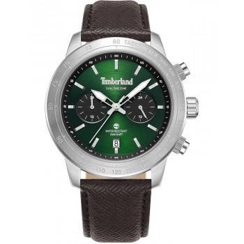 TIMBERLAND  RAYNHAM DUAL TIME - TDWGF0075103,  Silver case with Brown Leather Strap