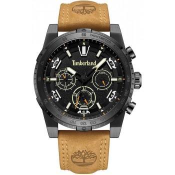 TIMBERLAND SHERBROOK - TDWGF2230403,  Black case with Brown Leather Strap
