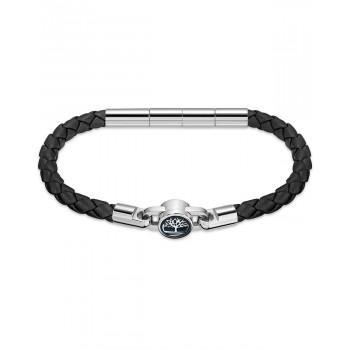 TIMBERLAND  Βραχιόλι από ανοξείδωτο ατσάλι & δέρμα Black TDAGB0002002