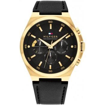 TOMMY HILFIGER Dexter - 1792086,  Gold case with Black Leather Strap