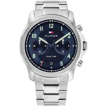 TOMMY HILFIGER Wesley Dual Time - 1710626,  Silver case with Stainless Steel Bracelet
