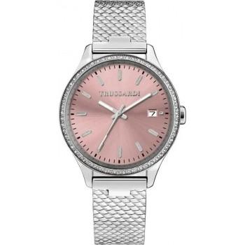 TRUSSARDI City Life Crystals - R2453170506,  Silver case with Stainless Steel Bracelet