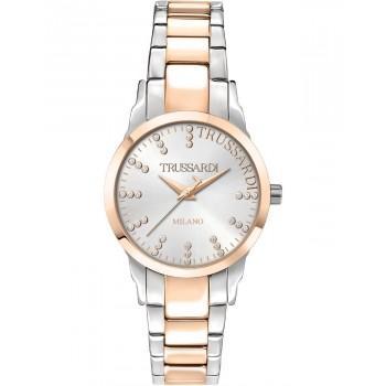 TRUSSARDI T-Bent Crystals - R2453141501,  Silver case with Stainless Steel Bracelet