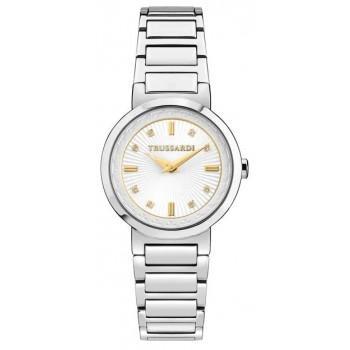 TRUSSARDI T- Bridge Crystals - R2453171506,  Silver case with Stainless Steel Bracelet