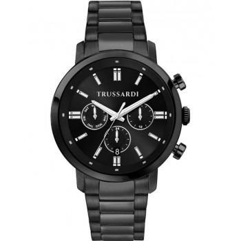 TRUSSARDI T-Couple Dual Time - R2453147011,  Black case with Stainless Steel Bracelet