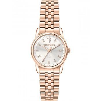 TRUSSARDI T-Joy Crystals - R2453150505,  Rose Gold case with Stainless Steel Bracelet