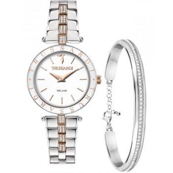 TRUSSARDI T-Shiny Crystals - R2453145507,  Silver case with Stainless Steel Bracelet