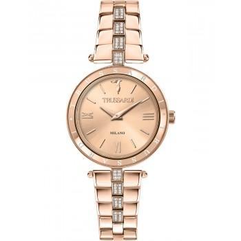 TRUSSARDI T-Shiny Crystals - R2453145509,  Rose Gold case with Stainless Steel Bracelet
