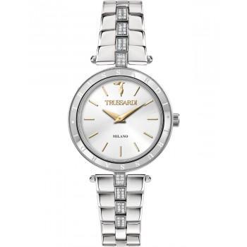 TRUSSARDI T-Shiny Crystals - R2453145510,  Silver case with Stainless Steel Bracelet