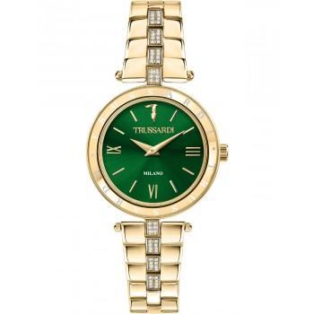 TRUSSARDI T-Shiny Crystals - R2453145511,  Gold case with Stainless Steel Bracelet