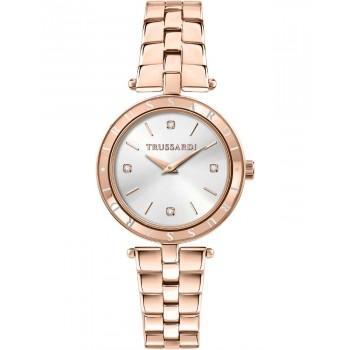 TRUSSARDI T-Shiny Crystals - R2453145512,  Rose Gold case with Stainless Steel Bracelet