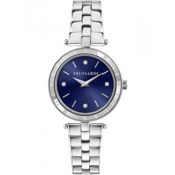 TRUSSARDI T-Shiny Crystals - R2453145514,  Silver case with Stainless Steel Bracelet