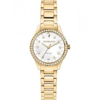 TRUSSARDI T-Sky Crystals - R2453151504,  Gold case with Stainless Steel Bracelet