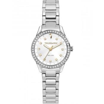 TRUSSARDI T-Sky Crystals - R2453151505,  Silver case with Stainless Steel Bracelet