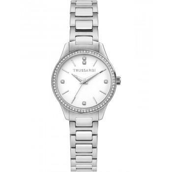 TRUSSARDI T-Sky Crystals - R2453151520,  Silver case with Stainless Steel Bracelet