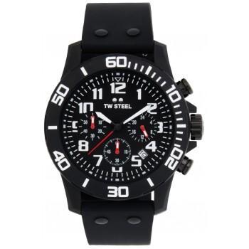 TW STEEL Carbon Chronograph - CA1,  Black case with Black Rubber Strap