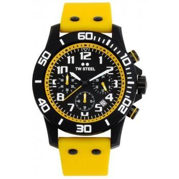 TW STEEL Carbon Chronograph - CA3,  Black case with Yellow Rubber Strap