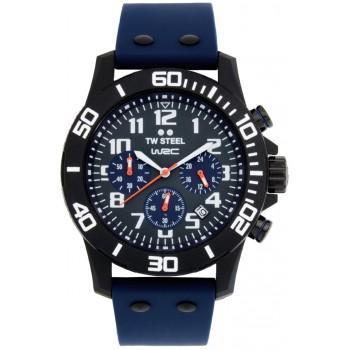 TW STEEL Carbon Chronograph - CA5,  Black case with Blue Rubber Strap